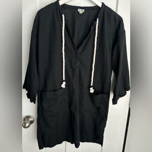 J. Crew Swimwear XS Linen Cotton Blend Coverup Tunic Nautical Coastal Summer